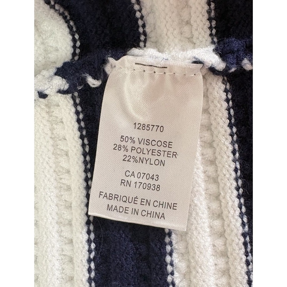 Joie Costal Grandma-core Sweater Vest Navy White Chic Gold Button textured Knit - Picture 6 of 10